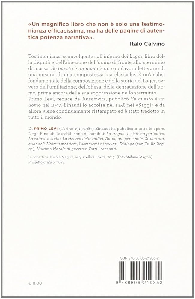 Moat　イタリア語版 Amazon.com: Se questo e un uomo: 9788806219352: Levi, Primo